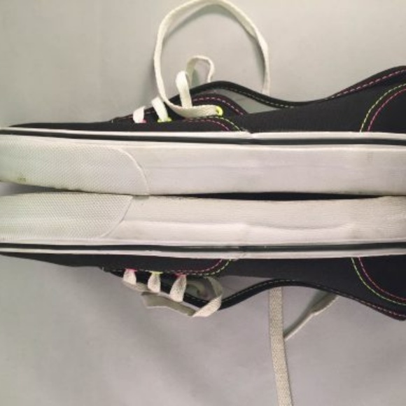 Black Vans w/ Neon Pink and Yellow Stitching - Picture 7 of 8
